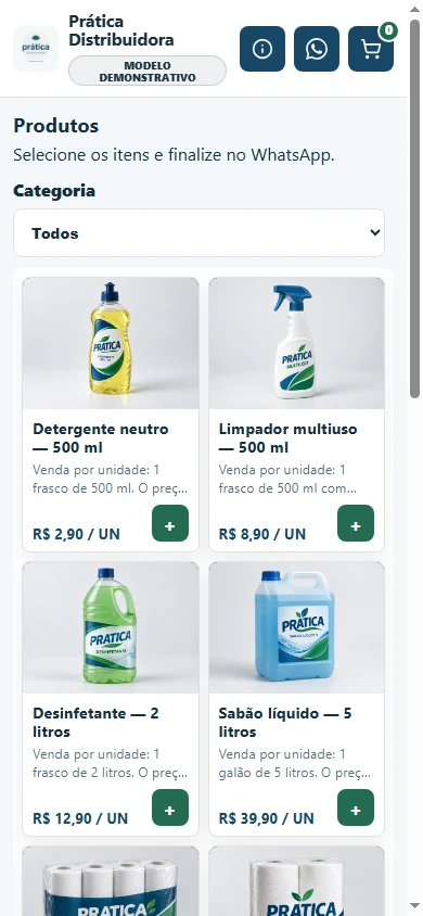 Catálogo Prática Distribuidora no celular