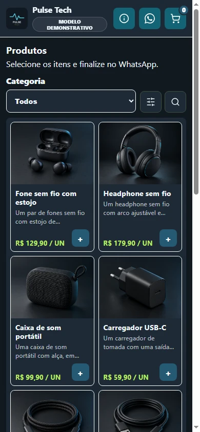 Catálogo Pulse Tech no celular